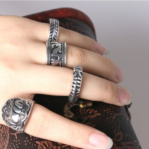 Boho (4) Pc Ring Set - Picture 5 of 7